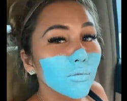  Mulher é presa após pintar rosto com molde de máscara para Covid