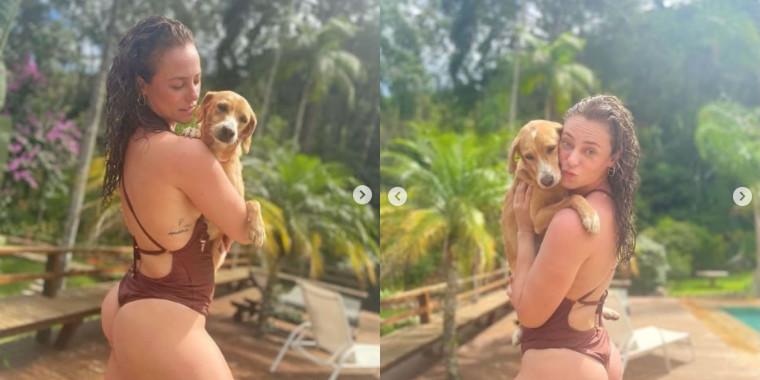 Paolla Oliveira posta foto com seu cãozinho e ganha elogios