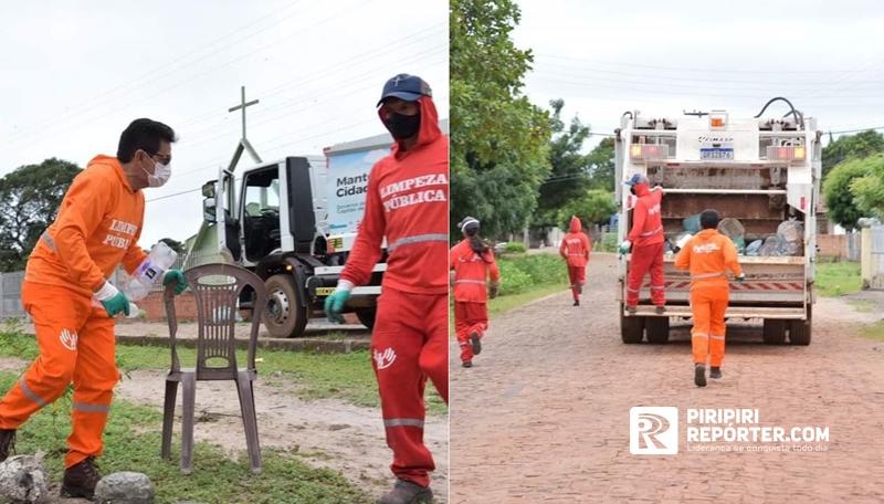 Prefeito se vestiu de gari para lançar coleta de lixo em uma comunidade rural - Foto: Piripiri Reporter