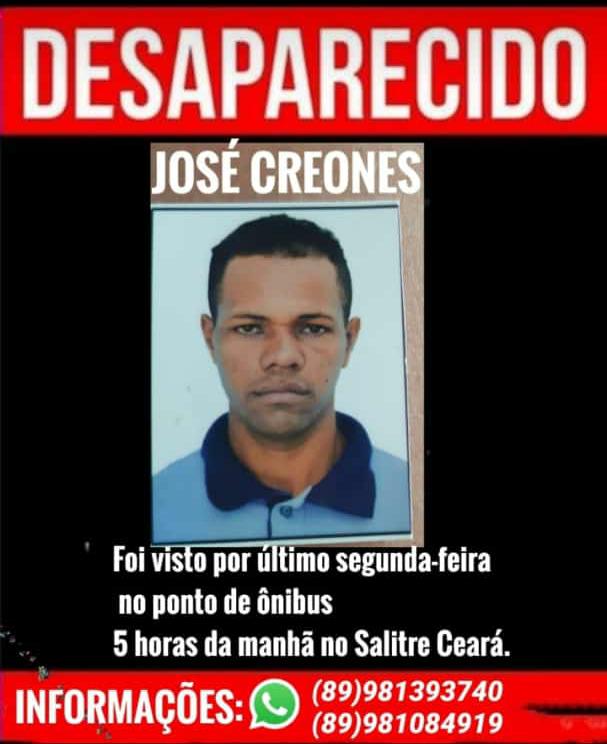 Piauiense desaparece no Ceará e deixa família a sua procura