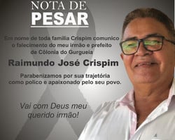 Prefeito Marcelino Almeida lamenta morte do irmão Antonio José Crispim