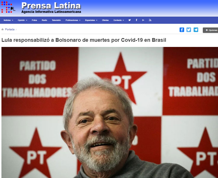 Prensa Latina também replicou os principais pontos da entrevista