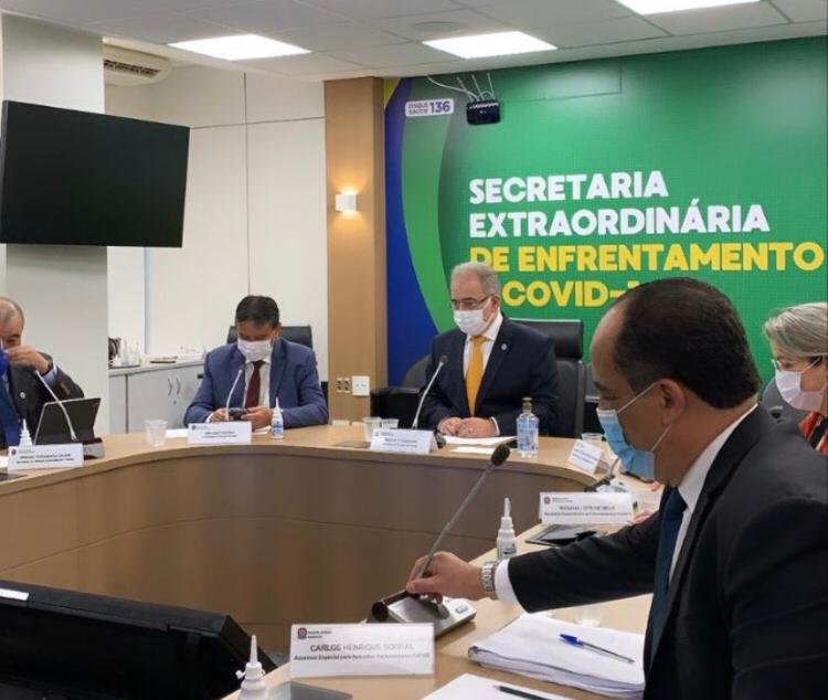 Wellington Dias e ministro Marcelo Queiroga em reunião (Foto: Reprodução/ Redes Sociais)