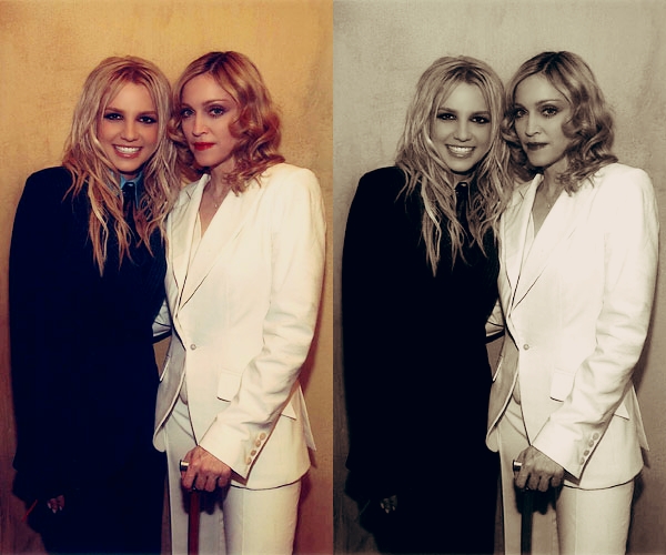 Madonna e Britney Spears, consideradas a alta realeza da música pop. Crédito: divulgação.