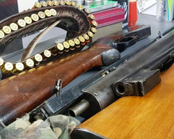 PRF flagra pai e filho com armas, munições e pombas abatidas 