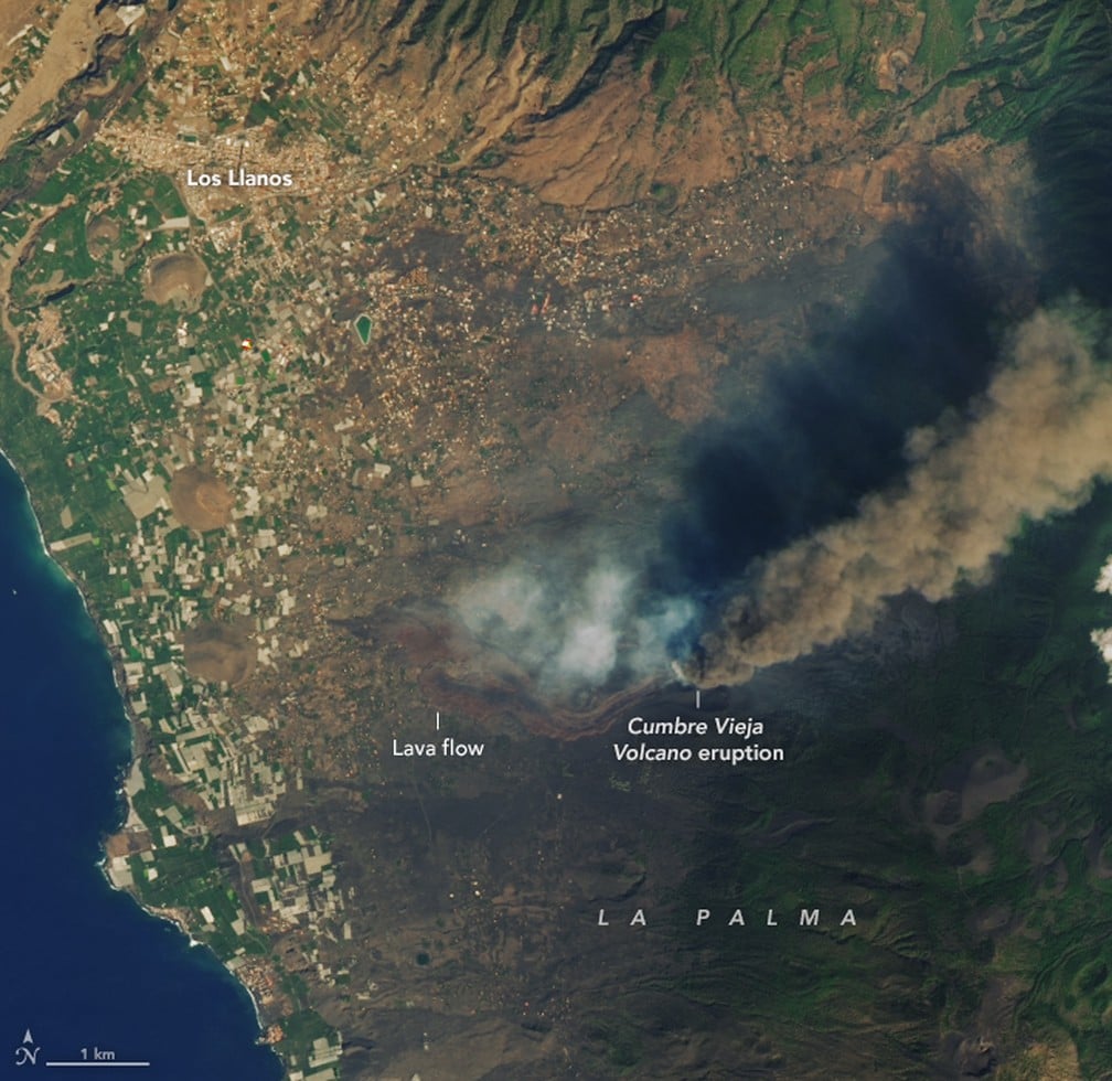 Vulcão em La Palma | foto: NASA