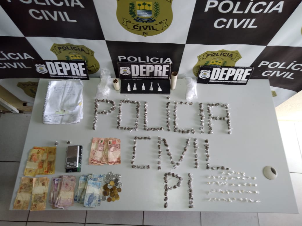 DEPRE realiza prisão de mulher por tráfico e apreende grande quantidade de drogas (Foto: Divulgação)