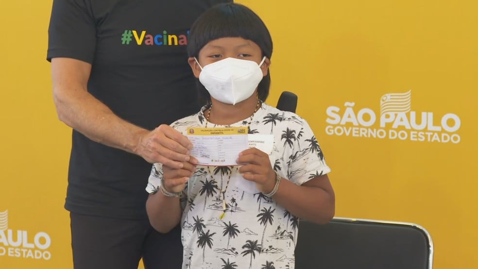 Davi Seremramiwe Xavante, primeira criança vacinada contra a Covid no Brasil  