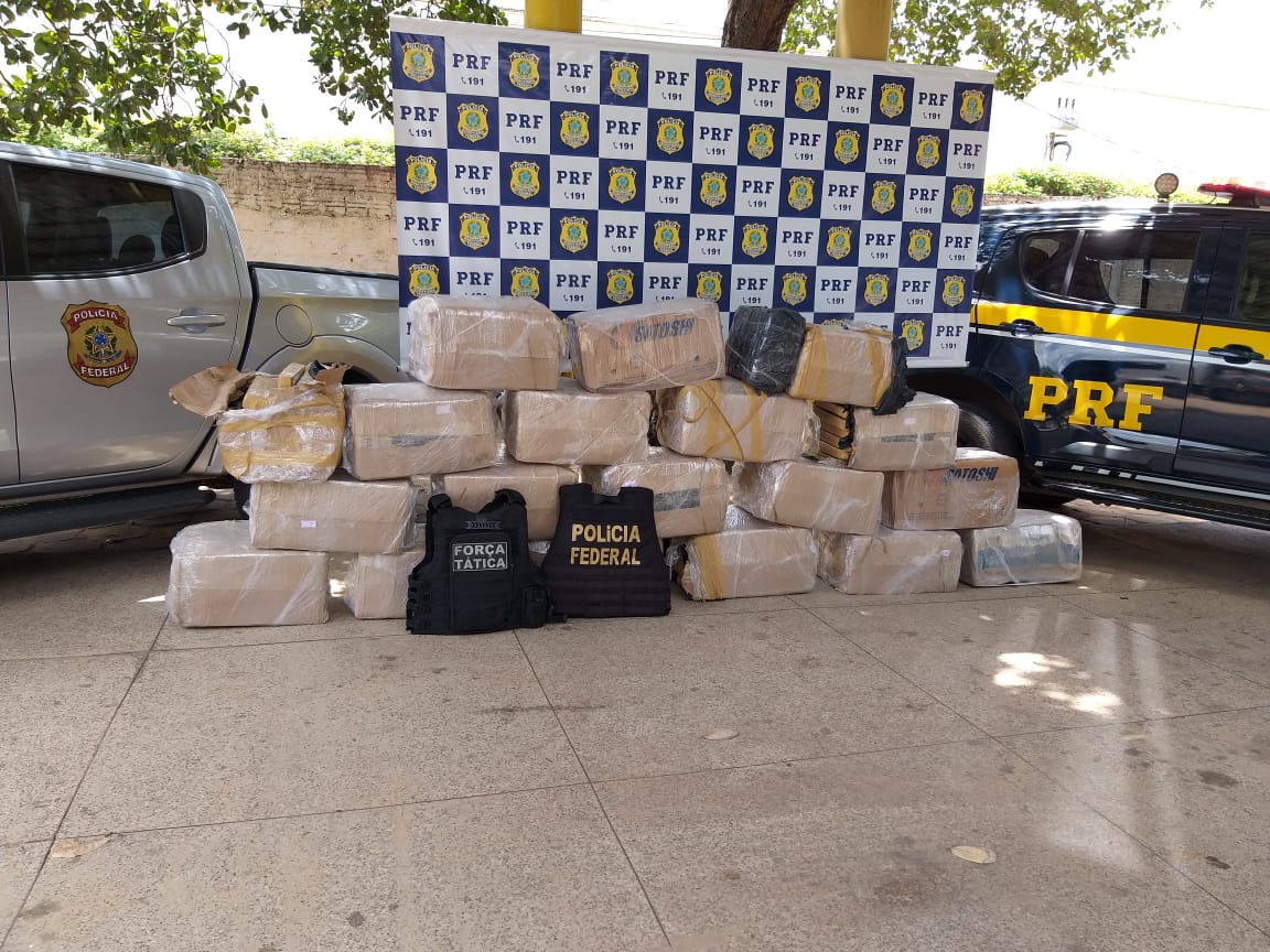 Droga apreendida pela Polícia Rodoviária Federal e Polícia Federal no Sul do Piauí - Foto: Divulgação/PF