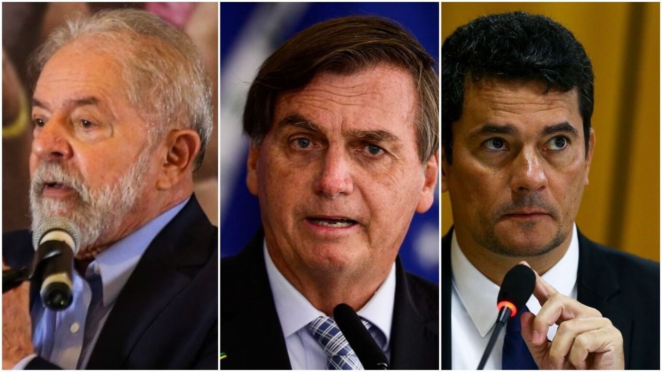 PoderData: Lula tem 42%, Jair Bolsonaro 28% e Sergio Moro 8% Fotos: AFP