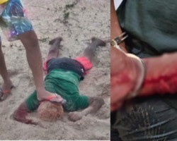 Suspeito é espancado por populares após assaltar turista em praia no Piauí