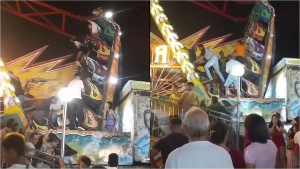 Brinquedo parte ao meio e deixa feridos no Ceará
