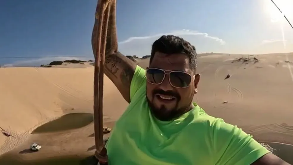 Turista gravou queda de tirolesa em Canoa Quebrada
