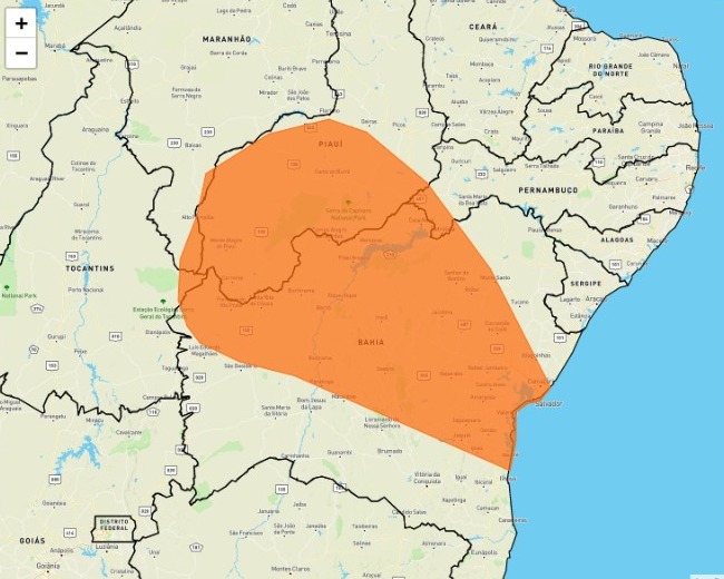 Alerta laranja no Piauí (Foto: reprodução)