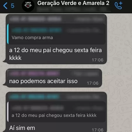 Print mostra mensagens trocadas por grupo de adolescentes de Curitiba - Foto: Reprodução