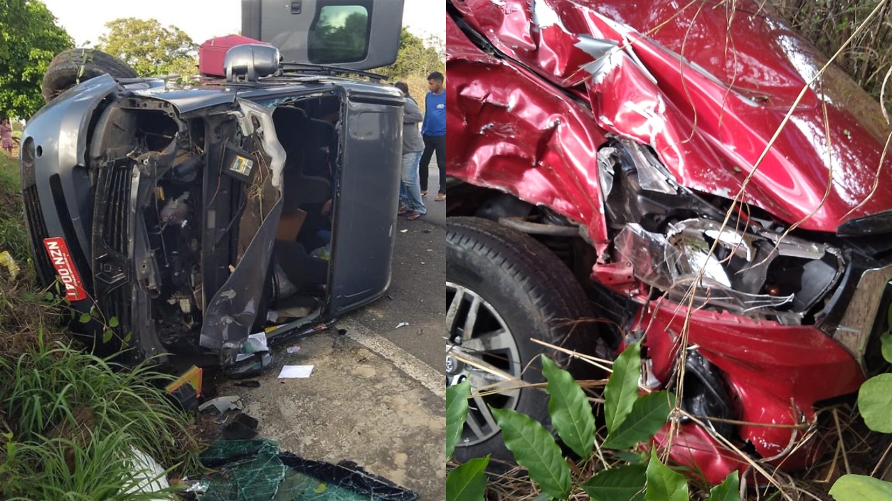 BR-316: Colisão entre van e Hilux deixa vários feridos em Lagoinha do Piauí (Foto: Reprodução)