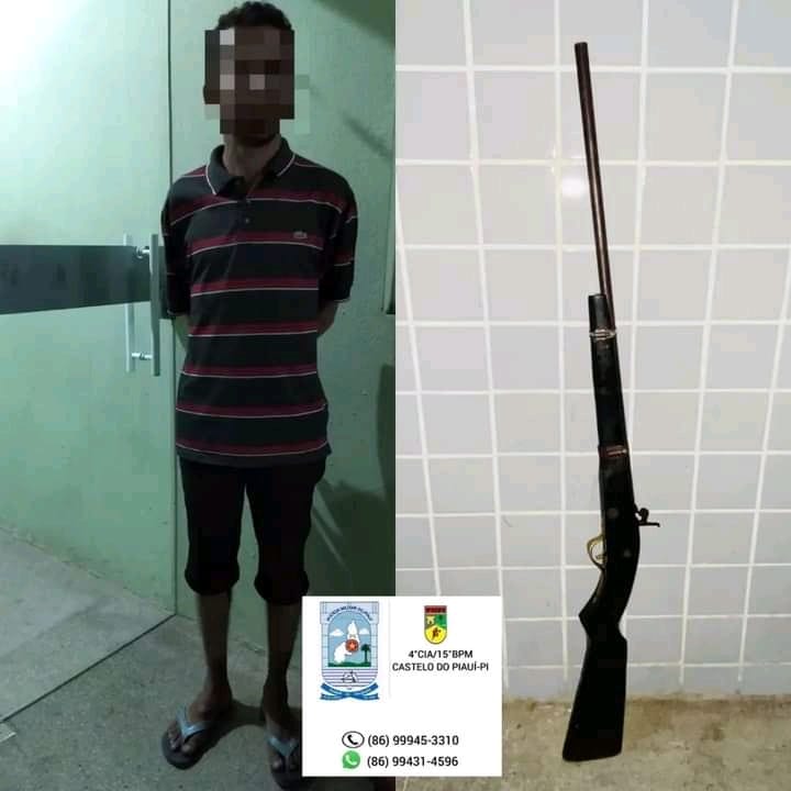 Homem é preso por tentar matar a própria filha e esposa em Castelo do Piauí- Foto: PM