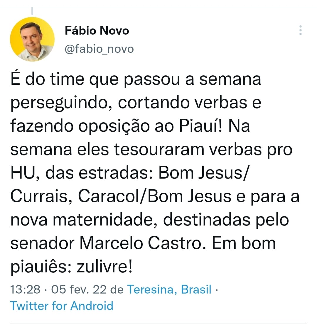 Fábio Novo critica Encontro das Oposições e diz sobre chapa: “Zulivre!” - Imagem 2