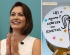 Michelle Bolsonaro comemora 40 anos com bolo personalizado