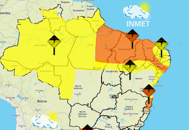 Piauí tem dois alertas para as fortes chuvas  | FOTO: Inmet