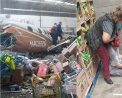 Avião cai dentro de supermercado e mata três pessoas no México