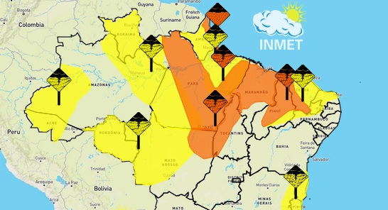 Alertas do Inmet abrangem quase todo o Piauí | FOTO: Reprodução/Inmet