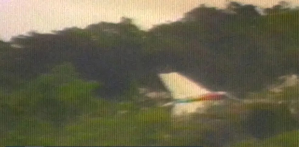 Avião caiu em Florianópolis em 1980 e 55 pessoas morreram — Foto: NSC TV/Reprodução 