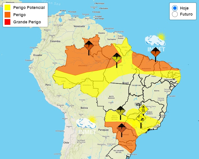 Inmet emite alerta de chuvas intensas para Teresina e mais 69 cidades do PI - Imagem: Divulgação/Inmet