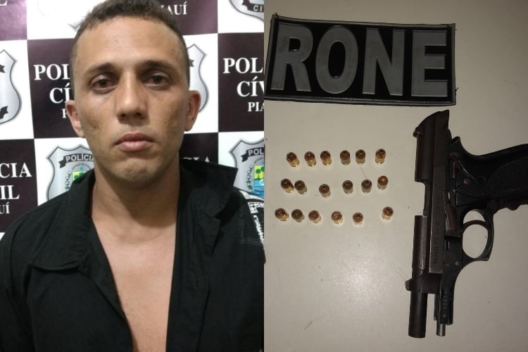 Suspeito é preso após perseguição e luta corporal com policiais em Teresina (Foto: Divulgação/ RONE)