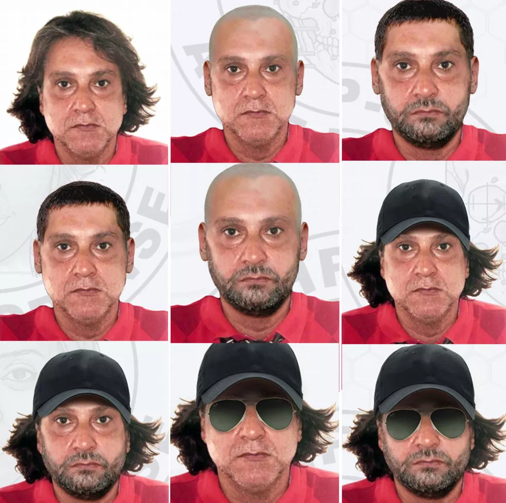 Polícia fez simulação de possíveis disfarces usados por Paulo Cupertino 