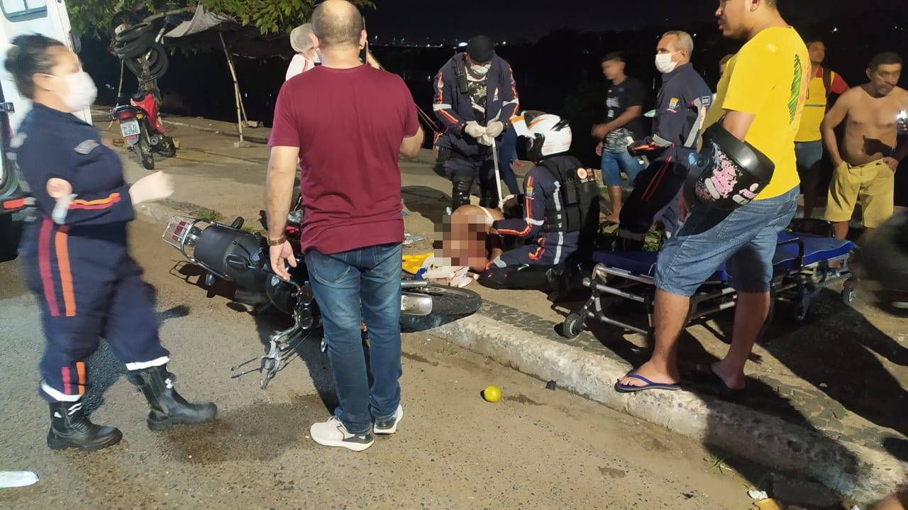 Homem morre após ser atropelado por motociclista na Avenida Maranhão (Foto: Ivan Lima/ Meio Norte)