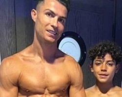 Aos 11 anos, filho de Cristiano Ronaldo impressiona com corpo trincado