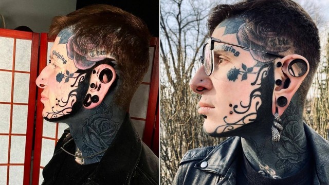 Remy passou por uma verdadeira transformação com tatuagens pelo corpo todo. (Foto: Reprodução - Instagram)