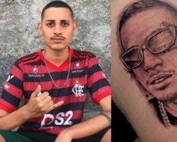 Jovem de Campo Maior tatua rosto de Whindersson e humorista compartilha