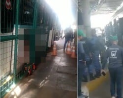 Passageira morre imprensada entre ônibus e grade em terminal de Fortaleza