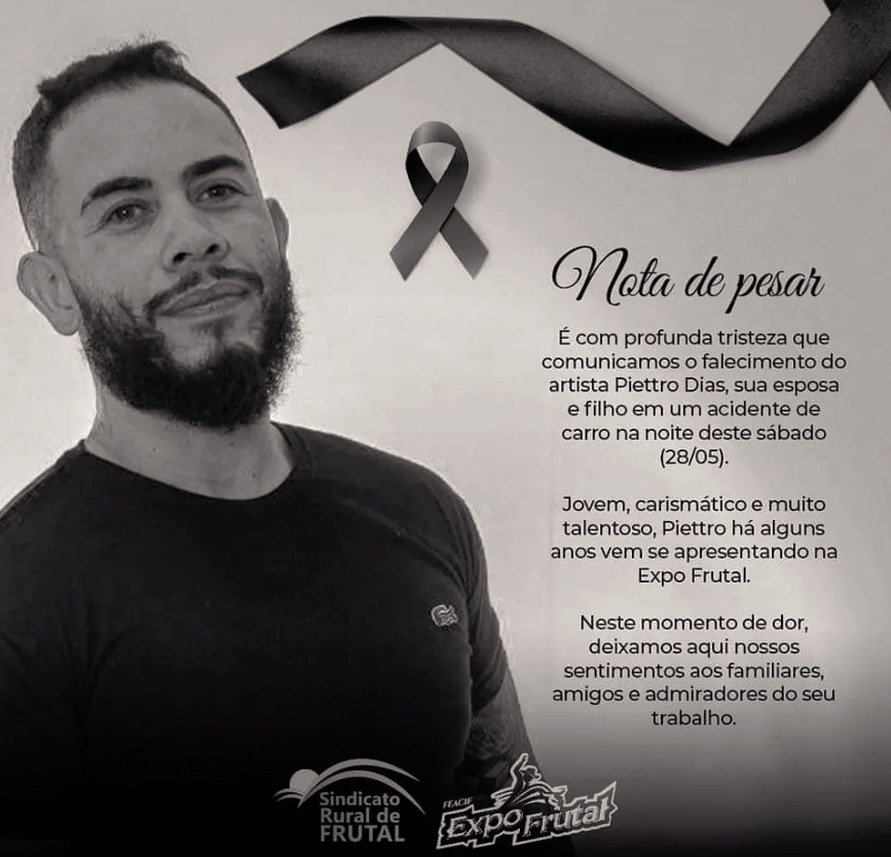Cantor Piettro Dias, esposa e filho morrem em acidente em rodovia de MG - Imagem 3