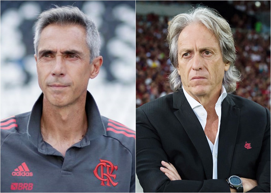 Paulo Sousa recebe apoio após Jorge Jesus se oferecer ao Flamengo - Fotos: Gilvan de Souza e Alexandre Vidal / Flamengo
