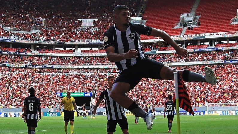 Erisson comemora gol marcado contra o Flamengo (Foto: Vitor Silva / Botafogo)
