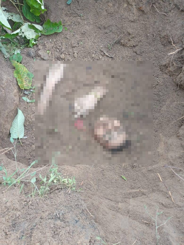 Corpo de mulher é encontrado em cova rasa na zona rural de Luís Correia (Foto: Reprodução/ WhatsApp)