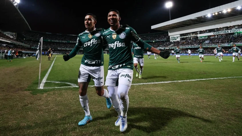  Rony e Dudu foram os autores dos gols da vitória palmeirense no Couto. (Foto: Cesar Greco/Palmeiras)