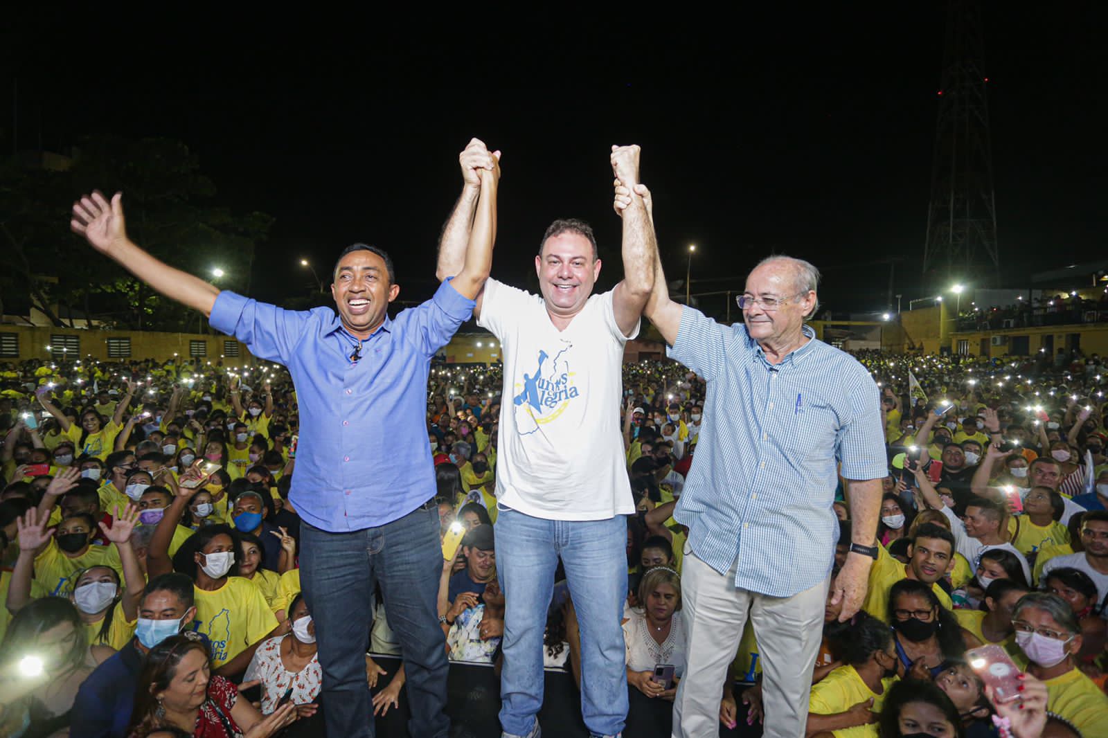 Jeová Alencar com os pré-candidatos Sílvio Mendes e Joel Rodrigues (Divulgação)