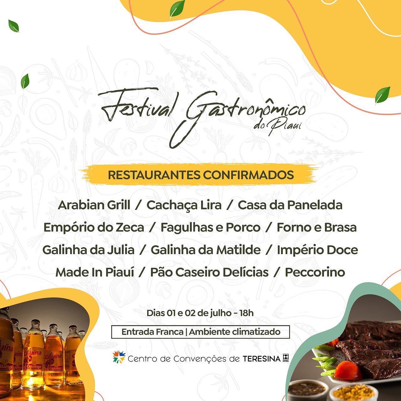 Feirarte e Festival Gastronômico terão shows gratuitos durante os eventos