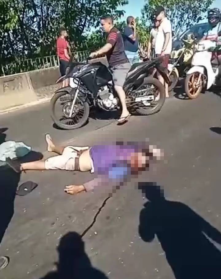 Ciclista morre após colisão com motocicleta na zona Norte de Teresina  (Foto: Reprodução/ WhatsApp)