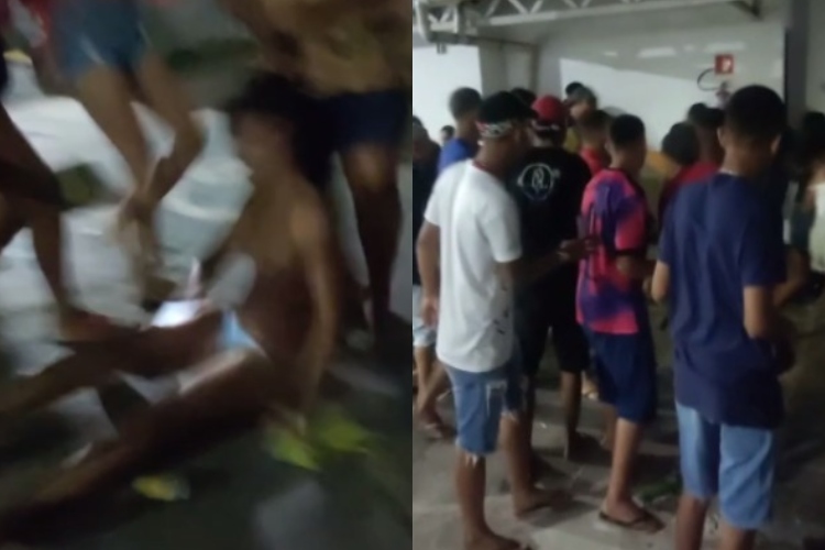 Jovem é agredida após supostamente fazer sinal de facção em Teresina (Foto: Reprodução/ Redes Sociais)