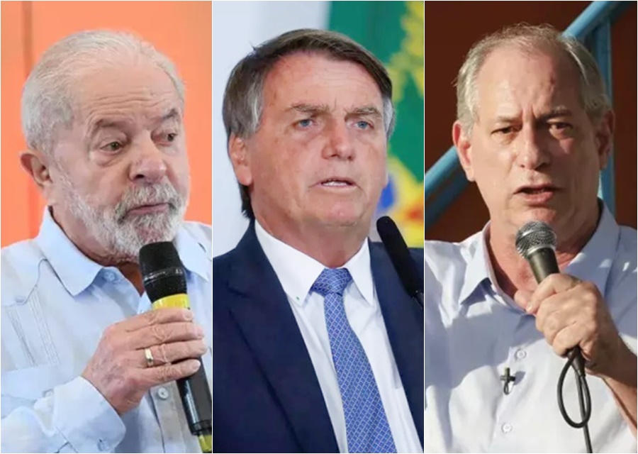 Os pré-candidatos a presidente Luiz Inácio Lula da Silva (PT), Jair Bolsonaro (PL) e Ciro Gomes (PDT) - Arte CNN