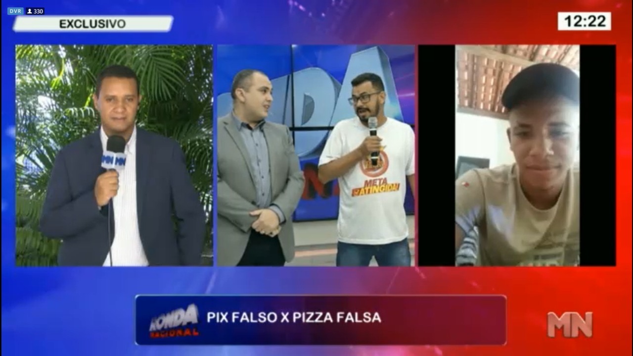 Ronda do Povão promoveu encontro com dono e pizzaria e jovem que enviou falso comprovante de PIX  (Foto: reprodução)