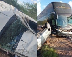 Ônibus da banda Limão com Mel se envolve em grave acidente na Bahia