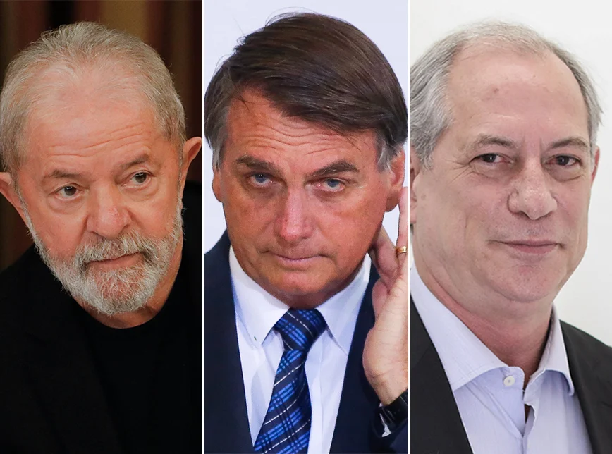Pesquisa Ipec: Lula tem 44%; Jair Bolsonaro 32%; Ciro Gomes, 6% Foto: Poder 360  