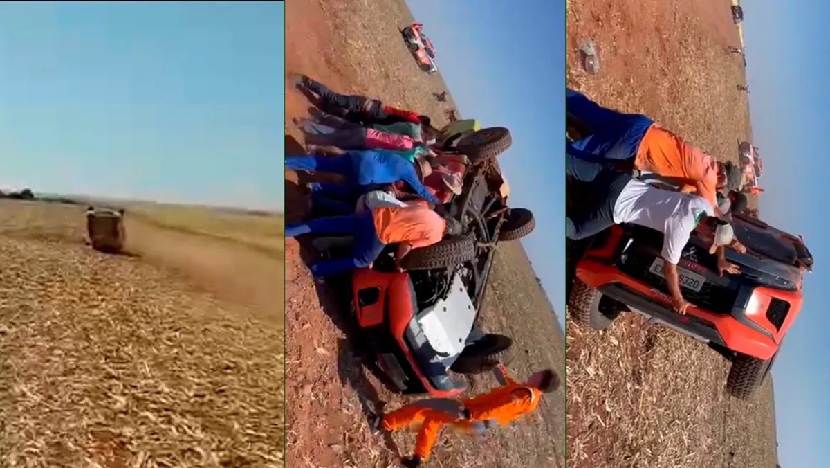 Leandro Lima capota com carro em rally — Foto: Divulgação