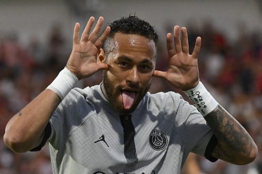Neymar, marcou um gol e deu três assistências Foto: AFP